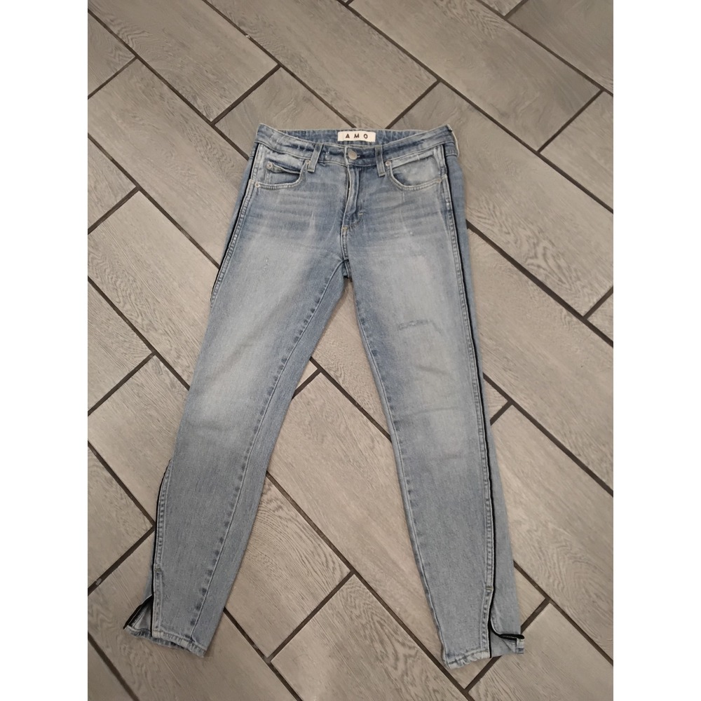AMO Twist W/ Piping Sweet Cheeks Slim Jeans Light Wash Blue Size 27